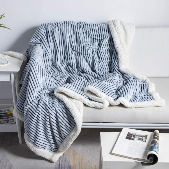 Bedding Oversized Luxury Sherpa Blanket Blue Extra Large Poshmark